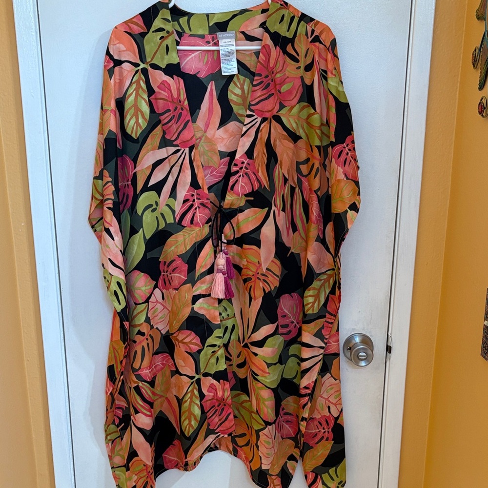 Chico’s Leaf Print Kimono
